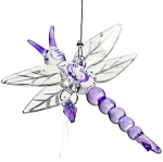 Hanging Glass Dragonfly Purple